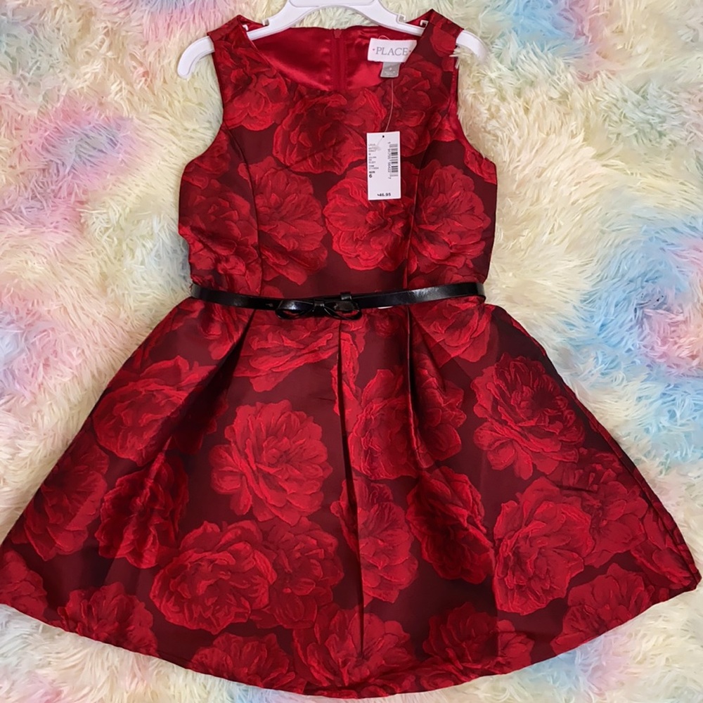 Children’s Place Red Belted Rose Dress size 6